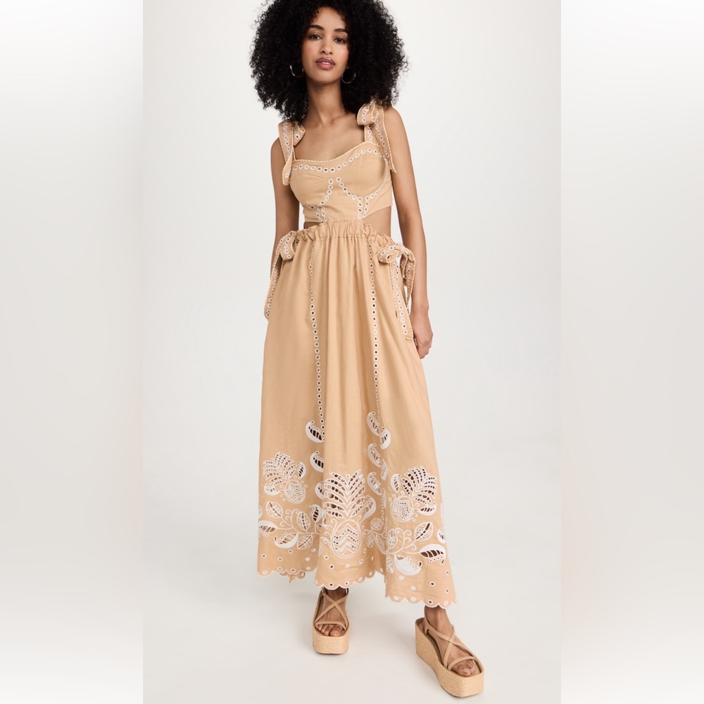 FARM Rio Dress with White Embroidery